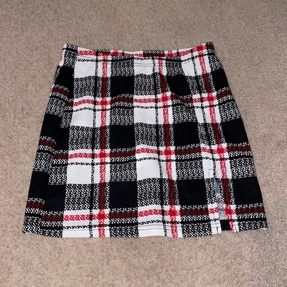 plaid skirt set SHEIN